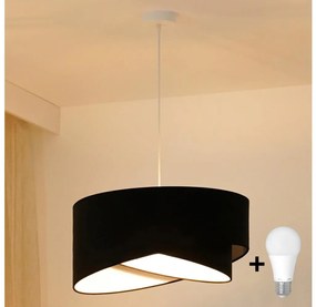 Brilagi - LED Csillár zsinóron LYRA 1xE27/15W/230V fekete/fehér