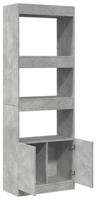 betonszürke szerelt fa magasszekrény 63 x 33 x 180 cm