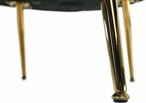 Fotel Art-deco stílusban, smaragd Velvet anyag/gold króm-arany, NOBLIN