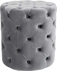 Puff lábtartó bársony oszmán kárpitozott Drancy szürke