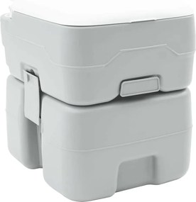 vidaXL Kemping WC Szürke 41,5 x 36,5 x 42 cm Magas sűrűségű Polietilén