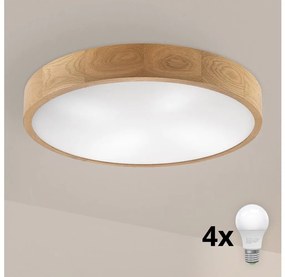 Brilagi - LED mennyezeti lámpatest CARVALHO 4xE27/60W/230V tölgy átm. 57,5 cm