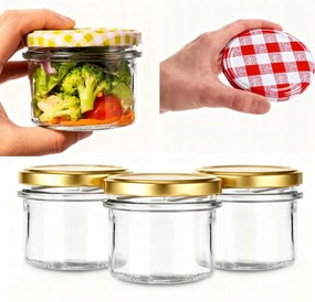 Üvegtégelyek 235 ml (50 db) csavaros kupakkal Pesto lekvár pástétom