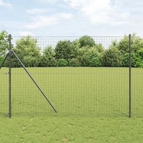 Kerítésoszlopok 52 db Szürke Ø32 mm 200 cm Galvanizált Acél
