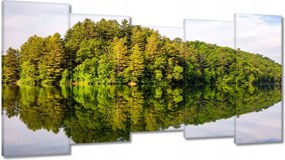 Vászonkép 150x80 Erdő Tó Felhők