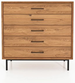 Natúr színű tölgyfa magas komód 97x95 cm Abies – The Beds