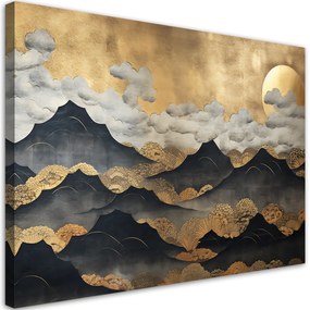 Gario Vászonkép Japán arany hegyi táj Méret: 60 x 40 cm