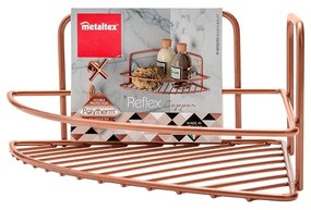 Rézszínű acél fali fürdőszobai sarokpolc Reflex – Metaltex