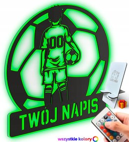 Rgb Led Éjszakai Lámpa Labdarúgó Név Számmal Távirányító Ajándék