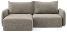 Bézs kinyitható-tárolóhelyes sarokkanapé (bal oldali) Kalena – Makamii