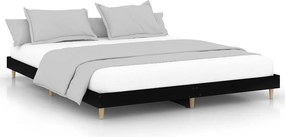 vidaXL fekete szerelt fa ágykeret 120 x 200 cm