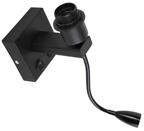 Modern fekete fali lámpa rugalmas karral - Brescia Combi