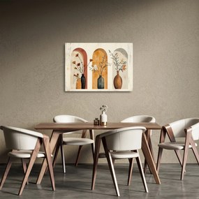 Üveg kép - Vázák boltívekben (70x50 cm)