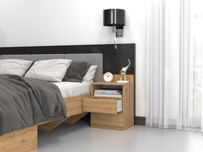 Shannan M1 éjjeliszekrény, 40x59x32 cm, tölgy