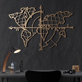 World fém fali dekoráció, 65×95 cm