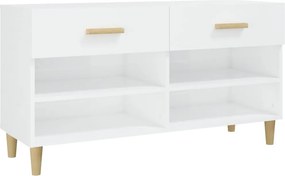 vidaXL magasfényű fehér szerelt fa cipőszekrény 102x35x55 cm