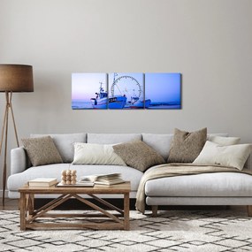 Kép - Partraszállás szürkületkor (órával) (90x30 cm)