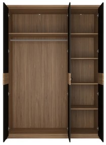 MORACO hálószoba szett, tölgy stirling/fekete matt