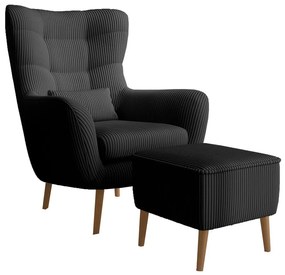 Fotel lábtartóval Veneza VZ2  (fekete + bükk). 1099393