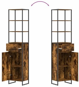 vidaXL Fürdőszoba Székény Füstös tölgy 40 x 30 x 180 cm Faanyag