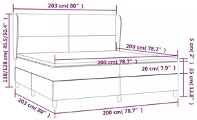 krémszínű műbőr rugós ágy matraccal 200 x 200 cm