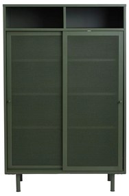 Sötétzöld fém szekrény tolóajtóval 90x140x40 cm Veep – Unique Furniture