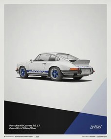 Művészeti nyomat Porsche 911 RS - 1973 - White, Automobilist