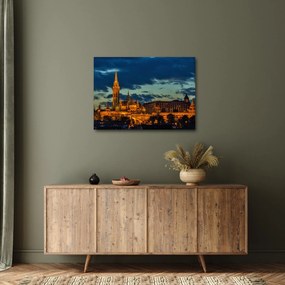 Kivilágított épületek képe (70x50 cm)