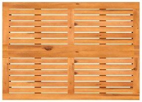 szürke polyrattan akácfa lapos kerti asztal 105x75x72 cm