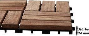 Csempe teraszlap 1 db teak fa padlópanel 1m² 30x30x2 cm