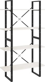 vidaXL négyszintes fehér tömör fenyőfa könyvszekrény 80 x 30 x 140 cm