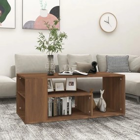 Barna tölgyszínű szerelt fa dohányzóasztal 100 x 50 x 40 cm