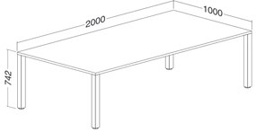 ProOffice tárgyalóasztal 200 x 100 cm, fehér