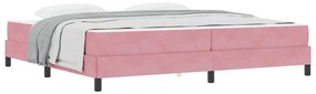 Boxspring ágy matraccal Rózsaszín 200 x 200 cm Bársony