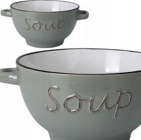 Húsleveses tál leveses tál pörkölt müzli füles fogantyúval 600ml