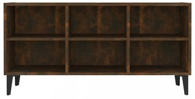 füstös tölgy színű TV-szekrény fémlábakkal 103,5 x 30 x 50 cm