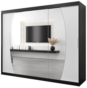 Ruhásszekrény 250 cm Eclipse (matt fekete + matt fehér). 1063445