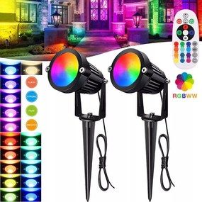 2DB Beszúrható Kerti Fényszóró fekete IP65 Rgb Led