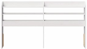 fehér tömör fenyőfa fejtámla polcokkal 120 cm