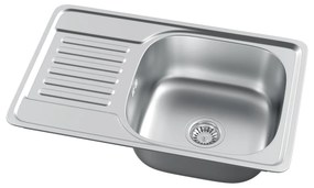 Erga HD, 1 rekeszes acél mosogató 660x420x160 mm, sima, szálcsiszolt szatén felület, ERG-MLS-HD6642
