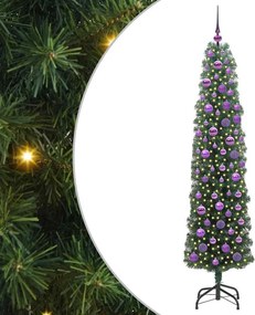 vidaXL Mű karácsonyfa 300 LED-del Zöld 180 cm PVC, acél és műanyag