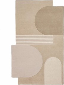 Natúr színű kézi szövésű gyapjú szőnyeg 200x290 cm Lozenge – Flair Rugs