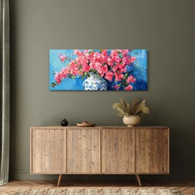 Kép - Váza rózsaszín virágokkal (120x50 cm)
