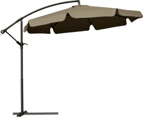 Outsunny Áthelyezhető Kerti Napernyő 2.7x2.7m Állítható Napernyővel, Keresztalappal, Szellőzőnyílásokkal, Forgó Mechanizmussal, Dőlhető Fém és Poliész