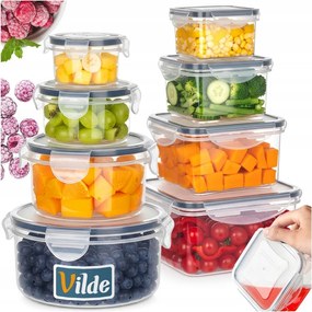 8x Konyhai légmentesen záródó ételtároló dobozok tömítéssel tároló szett