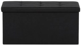 Tárolós Puff, Fekete Szövet. TAB-462 BK2
