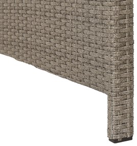 Ötszemélyes rattan sarok ülőgarnitúra szürke párnákkal BARDI Beliani