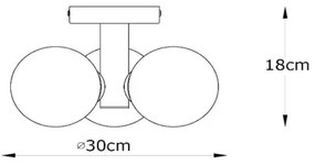 Lucide 74116/03/02 - Fürdőszobai mennyezeti lámpa TRUDY 3xG9/40W/230V IP44 arany