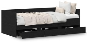 Napágy Fekete tölgy Szerelt fa 90 x 200 cm Tartós Napágy