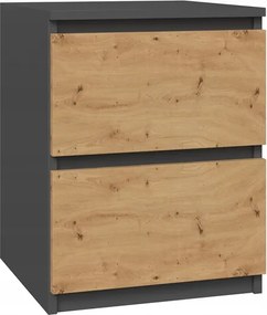 Éjjeliszekrény Malwa W2 Antracit Artisan Komód 2 Fiókos Éjjeli Asztal